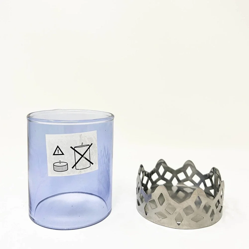 IKEA GOKVALLA Blue & Silver Tealight Holder (2)